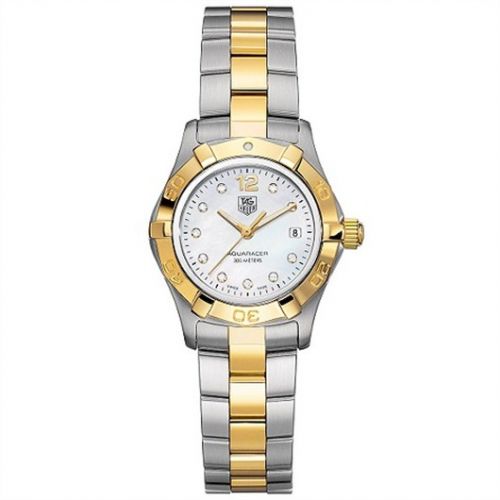 Aquaracer 300M Quartz 27 Stainless Steel / Yellow Gold / MOP - Diamond / Bracelet