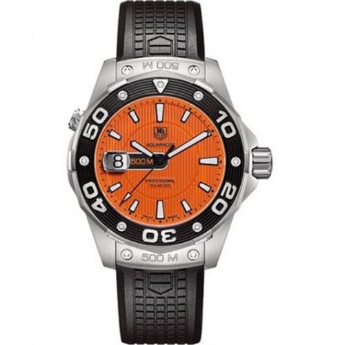 Aquaracer 500M Quartz 43 Stainless Steel / Orange / Rubber