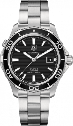 Aquaracer 500M Calibre 5 41 Stainless Steel / Black / Bracelet