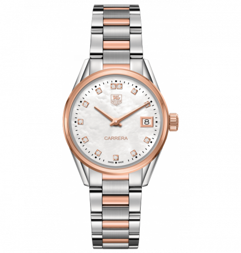 Carrera Lady Quartz 32 Stainless Steel / Rose Gold / MOP - Diamond / Bracelet