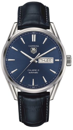Carrera Calibre 5 Day Date Stainless Steel / Blue / Alligator