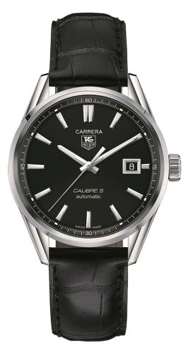 Carrera Calibre 5 39 Stainless Steel / Black / Alligator