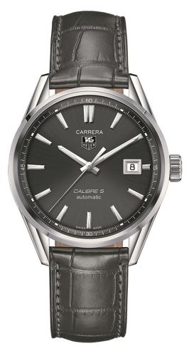 Carrera Calibre 5 39 Stainless Steel / Grey / Alligator