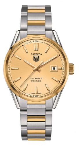 Carrera Calibre 5 39 Stainless Steel / Yellow Gold / Champagne / Bracelet