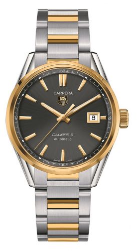 Carrera Calibre 5 39 Stainless Steel / Yellow Gold / Grey / Bracelet