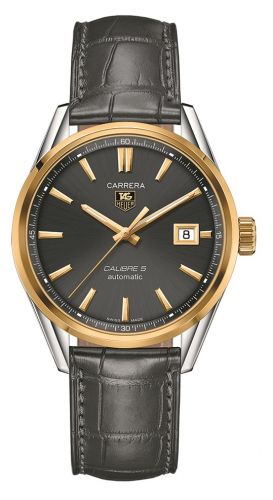 Carrera Calibre 5 39 Stainless Steel / Yellow Gold / Grey / Alligator