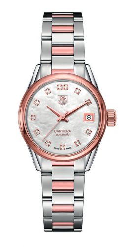 Carrera Calibre 9 28 Stainless Steel / Rose Gold / MOP - Diamond / Bracelet