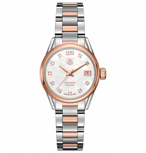 Carrera Calibre 9 28 Stainless Steel / Rose Gold / MOP - Diamond / Bracelet