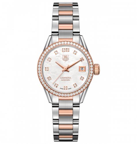 Carrera Calibre 9 28 Stainless Steel / Rose Gold / Diamond / MOP - Diamond / Bracelet