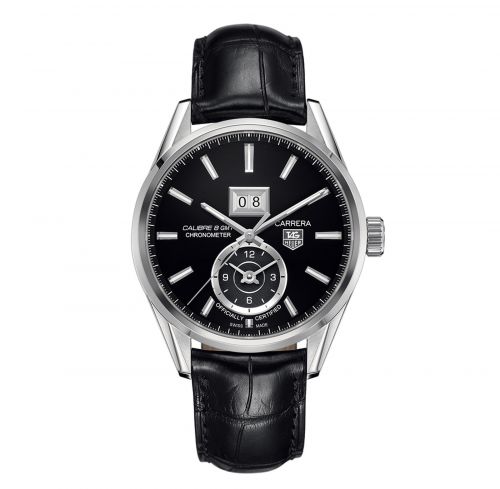 Carrera Calibre 8 41 Stainless Steel / Black / Alligator