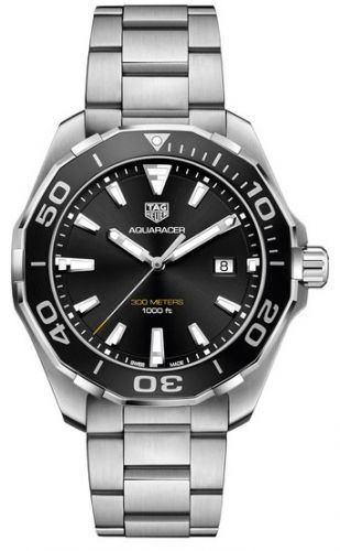 Aquaracer 300M Quartz 43 Stainless Steel / Black / Bracelet