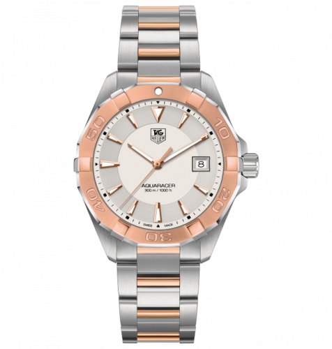 Aquaracer 300M Quartz 40.5 Stainless Steel / Rose Gold / Silver / Bracelet