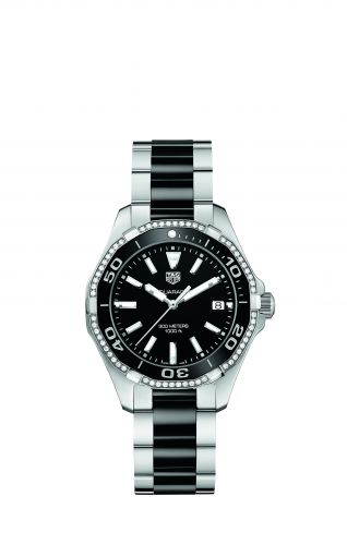 Aquaracer 300M Quartz 35 Stainless Steel / Diamond / Black / Bracelet