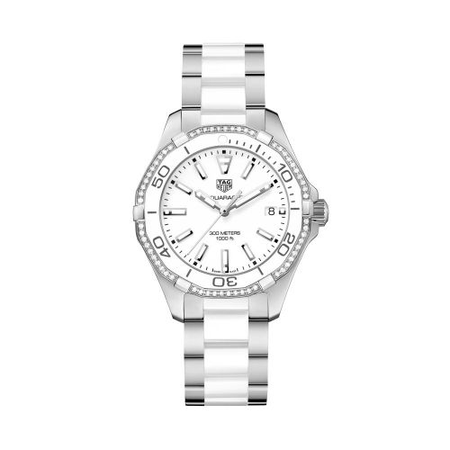 Aquaracer 300M Quartz 35 Stainless Steel / Diamond / White / Bracelet
