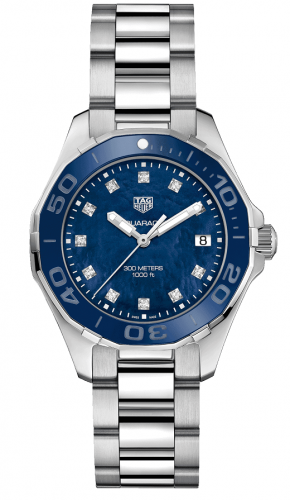 Aquaracer 300M Quartz 35 Stainless Steel / Blue MOP - Diamond / Bracelet