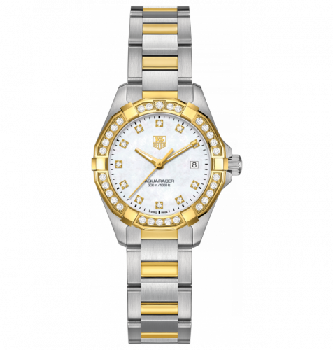 Aquaracer 300M Quartz 27 Stainless Steel / Yellow Gold / Diamond / MOP - Diamond / Bracelet