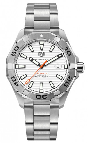 Aquracer 300M Calibre 5 43 Stainless Steel / White / Bracelet