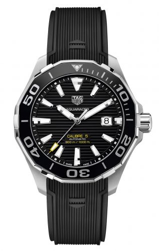 Aquaracer 300M Calibre 5 43 Stainless Steel / Black / Rubber