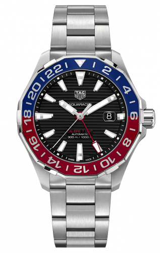 Aquaracer 300M Calibre 7 GMT Stainless Steel / Black / Bracelet