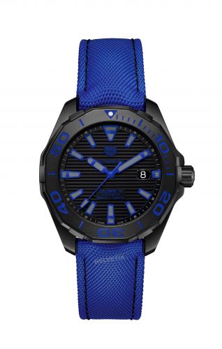 Aquaracer 300M Calibre 5 41 Titanium PVD / Black - Blue / Nylon