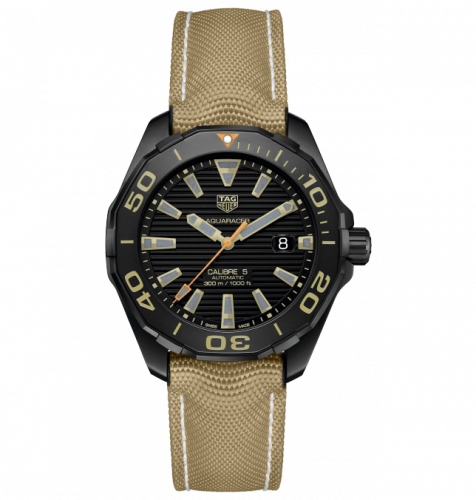 Aquaracer 300M Calibre 5 41 Titanium PVD / Black - Sand / Nylon
