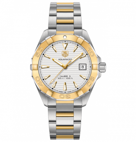 Aquaracer 300M Calibre 5 40.5 Stainless Steel / Yellow Gold / Silver / Bracelet