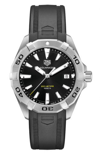 Aquaracer Quartz 300M 41 Stainless Steel / Black / Rubber