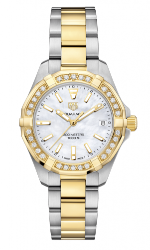 Aquaracer 300M Quartz 32 Stainless Steel / Yellow Gold / Diamond / MOP / Bracelet