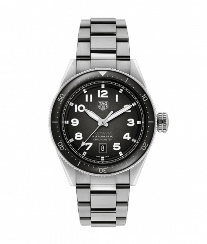 Autavia Calibre 5 Stainless Steel / Black / Bracelet