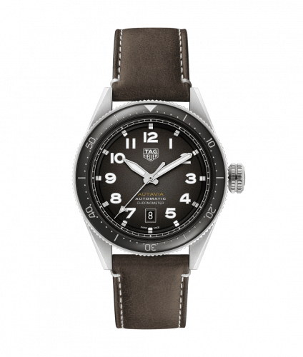 Autavia Calibre 5 Stainless Steel / Black / Leather