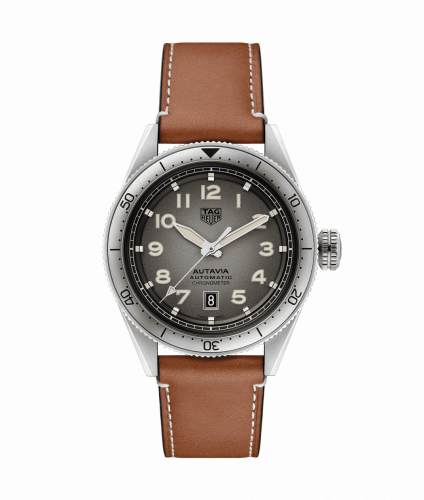 Autavia Calibre 5 Stainless Steel / Grey / Leather