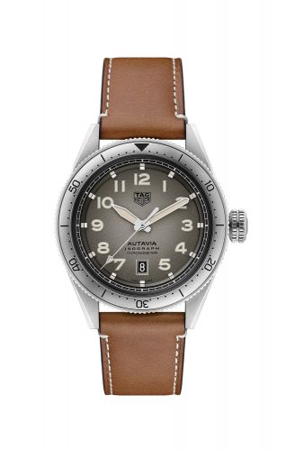 Autavia Isograph Calibre 5 Stainless Steel / Grey / Leather