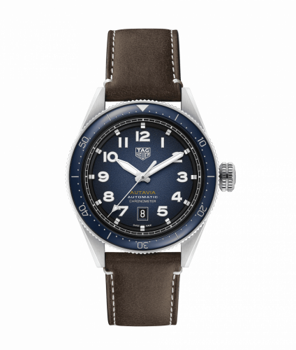 Autavia Calibre 5 Stainless Steel / Blue / Leather