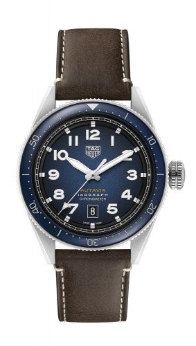 Autavia Isograph Calibre 5 Stainless Steel / Blue / Leather