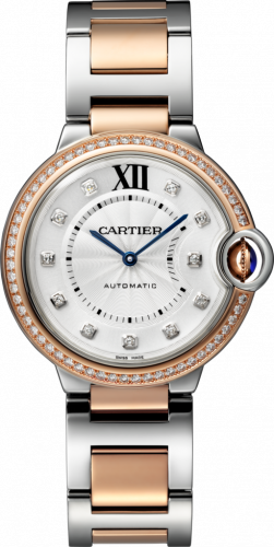 Ballon Blue de Cartier 36 Automatic Stainless Steel / Pink Gold / Diamonds / Bracelet