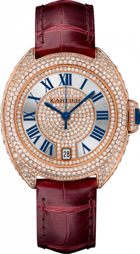 Clé de Cartier 35 Pink Gold / Full Diamonds / Red