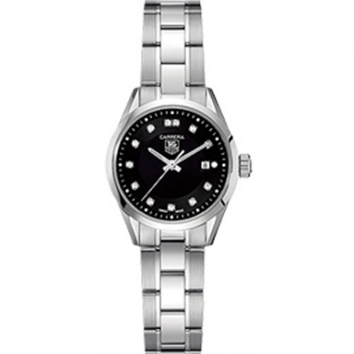 Carrera Quartz 27 Stainless Steel / Black - Diamond / Bracelet