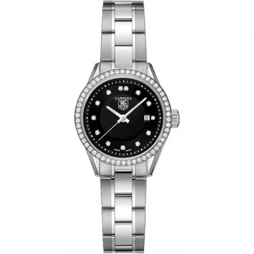Carrera Quartz 27 Stainless Steel / Diamond / Black - Diamond / Bracelet