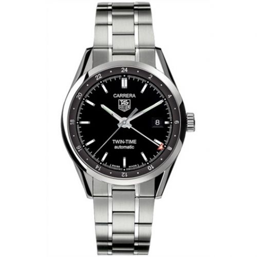 Carrera Calibre 7 Twin Time Stainless Steel / Black / Bracelet