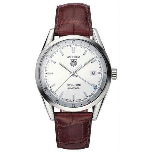 Carrera Calibre 7 Twin Time Stainless Steel / Silver / Strap