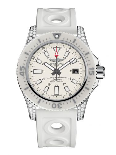 Superocean 44 Special Stainless Steel / Diamondworks / Hurricane White / Rubber 